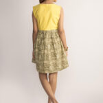 Yellow Sleeveless Bagru Dress By TAMASQ