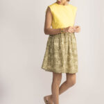 Yellow Sleeveless Bagru Dress By TAMASQ