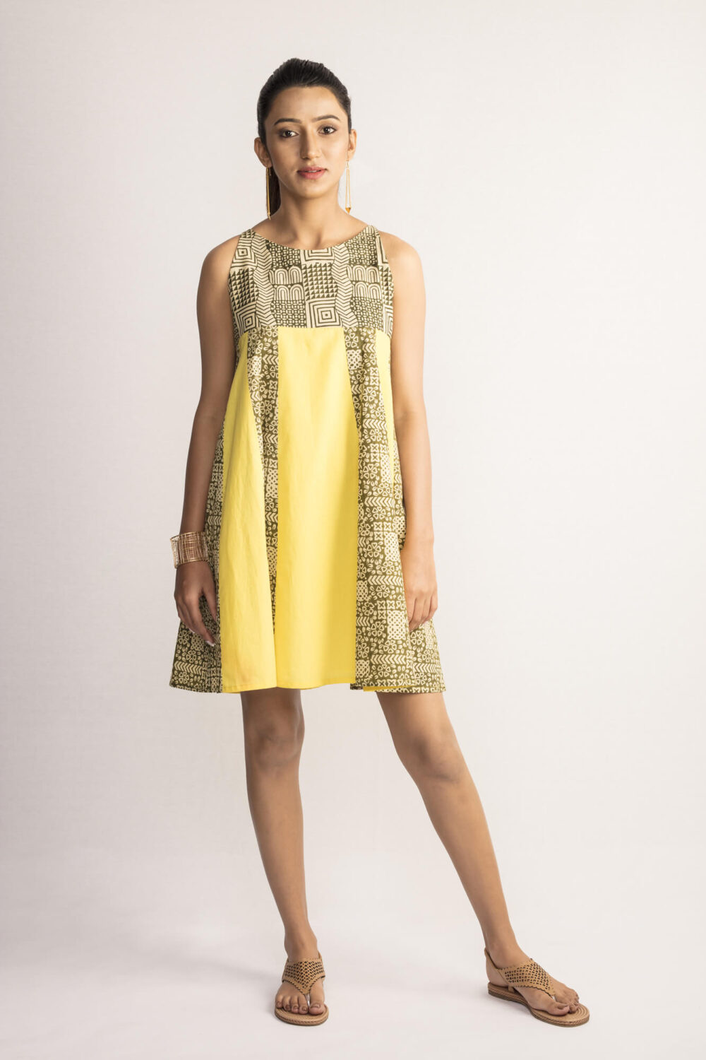 Mustard Yellow Cotton Sundress By TAMASQ