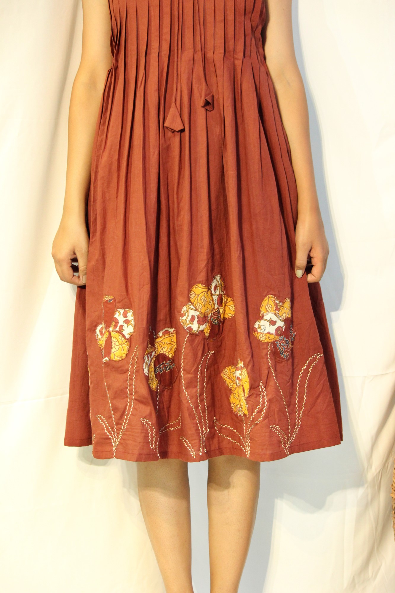 Pintuck Embroidered Dress By TAMASQ
