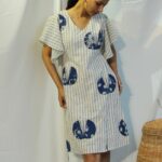 Applique work organic cotton dress by TAMASQ